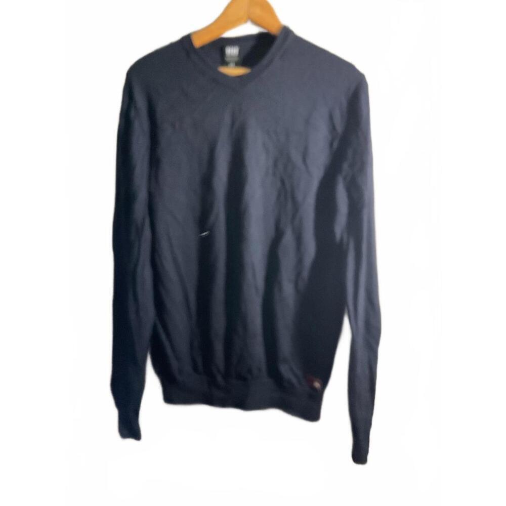 Helly Hansen Men's Black Merino Wool V-Neck Sweater Large **